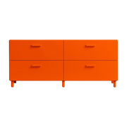 Cómoda de madera mdf naranja 123x53, 1x41cm Relief - String furniture