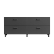 Commode basse en bois mdf gris 123x53,1x41cm Relief - String furniture