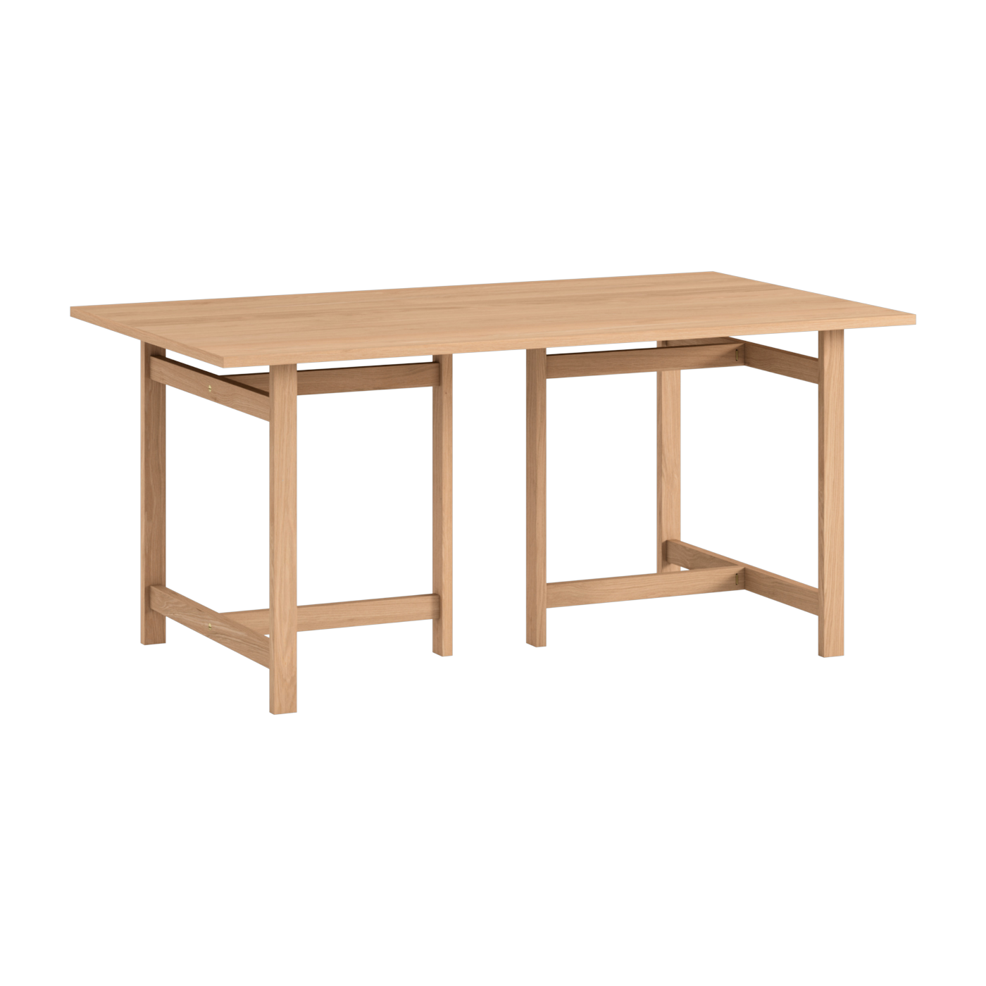 Tavolo da pranzo rettangolare in legno di quercia naturale 160x90cm - Moebe