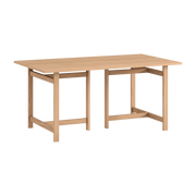Rectangular dining table in natural oak wood 160x90cm - Moebe