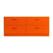 Commode basse et plinthes en bois mdf orange 123x53,4x41cm Relief - String furniture