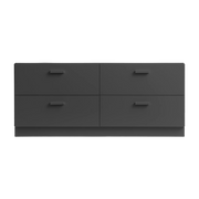 Commode basse et plinthes en bois mdf gris 123x53,4x41cm Relief - String furniture