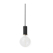 Sospensione nera con base in ottone Socket - Ferm Living