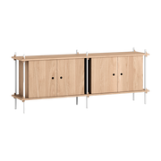Storage unit in natural oak and white steel 162x35x65cm - Infinitely adaptable. Moebe