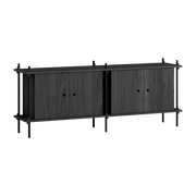Storage unit in black oak and black steel 162x35x65cm - Infinitely adaptable. Moebe