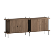 Buffet en bois de chêne fumé et acier noir 162x35x65cm - Moebe