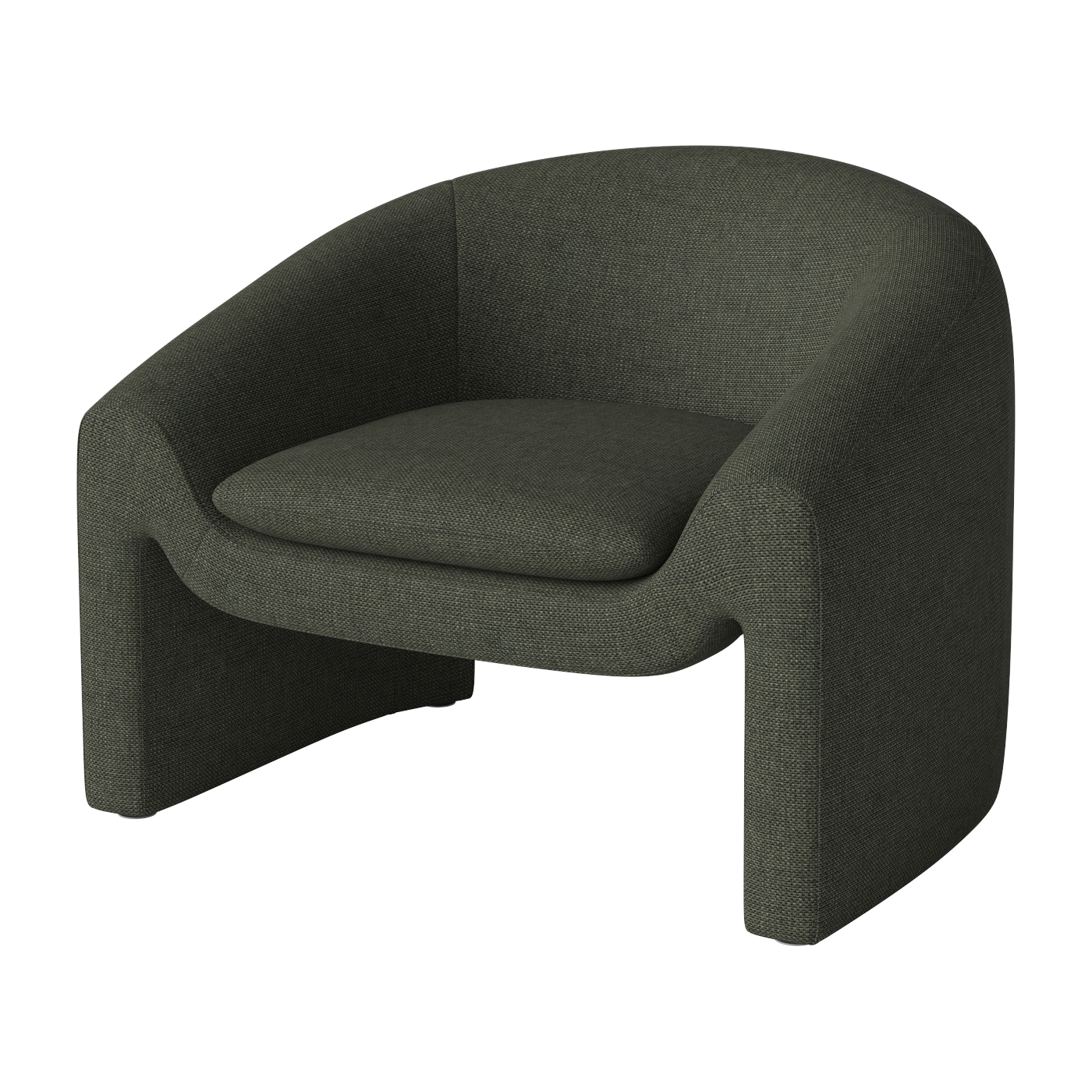 Mielo dark green curly london fabric armchair - Bolia