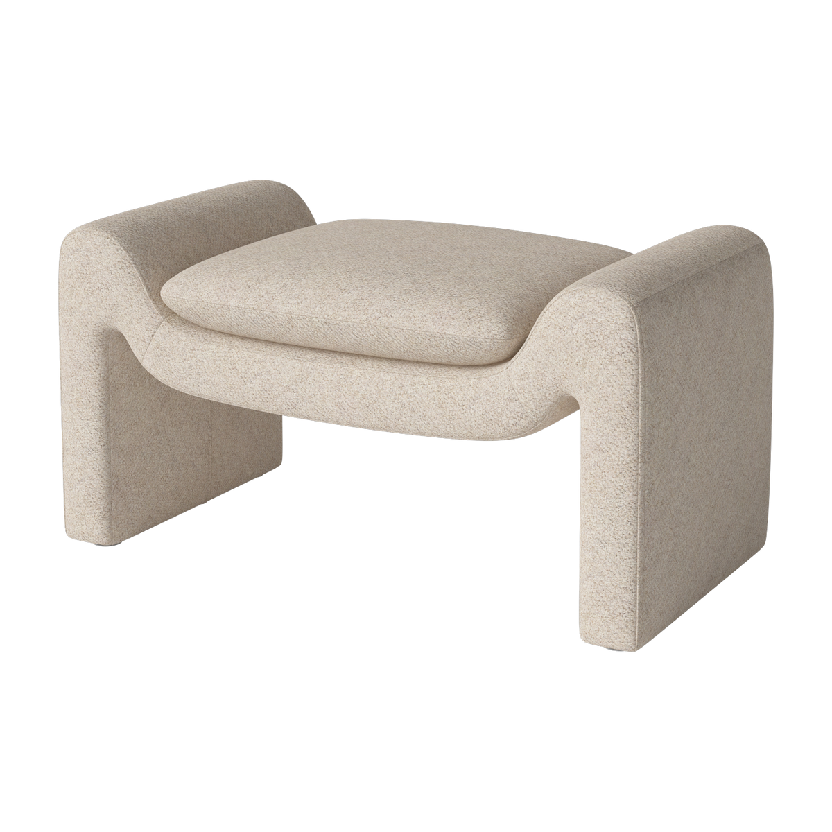 Fußstütze aus Monza-Bouclé-Stoff Beige Mielo -. Bolia