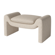 Footrest in beige monza bouclé fabric Mielo - Bolia