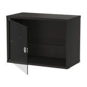 Caisson en frêne teinté noir et porte vitrée 58x42x30cm String System - String furniture