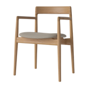 Calma oiled oak sand upholstered dining chair - Bolia