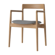 Calma gray oiled oak upholstered dining chair - Bolia