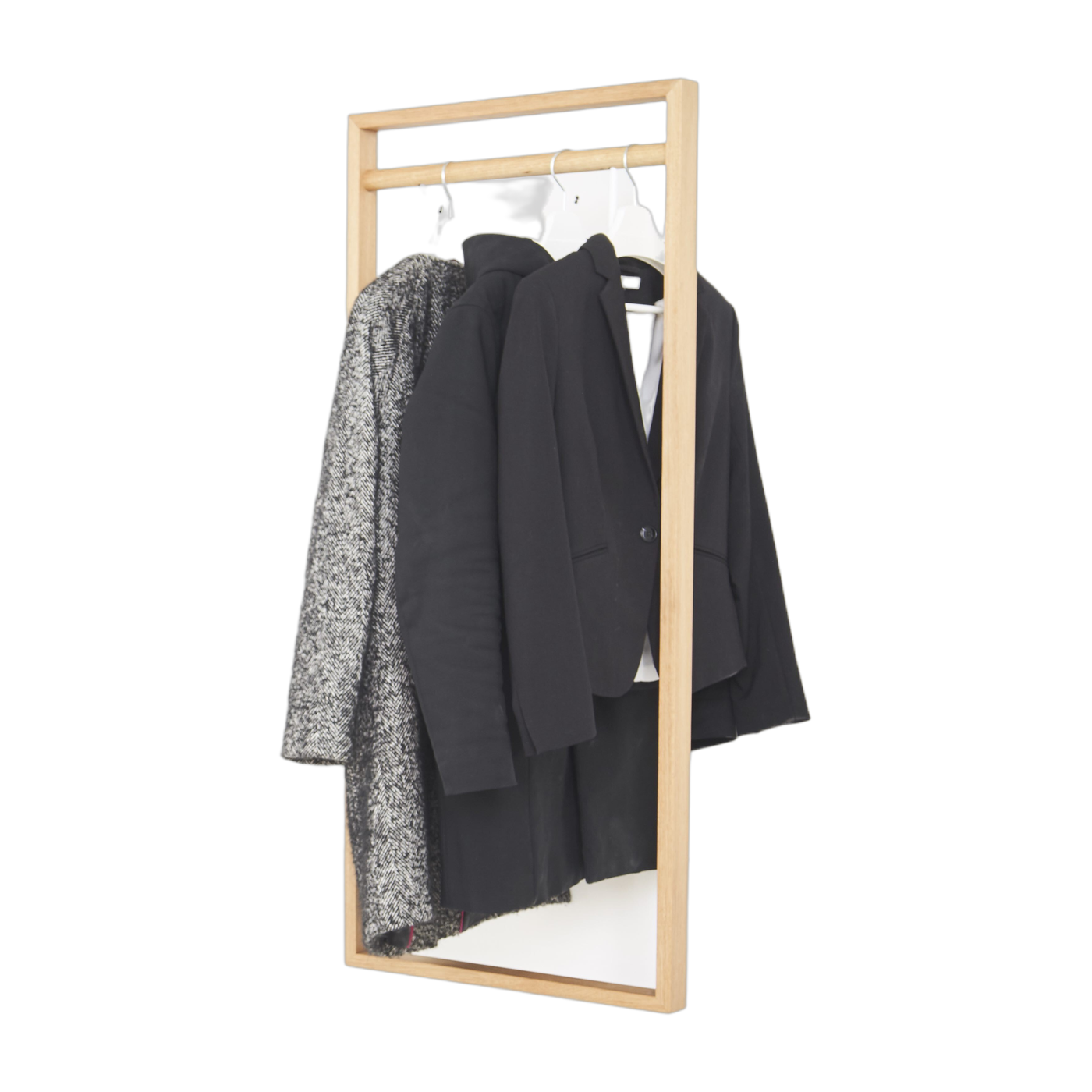 Penderie murale pour vêtements en chêne naturel 52,2x30x126,2cm Gardero-b1 - das kleine b