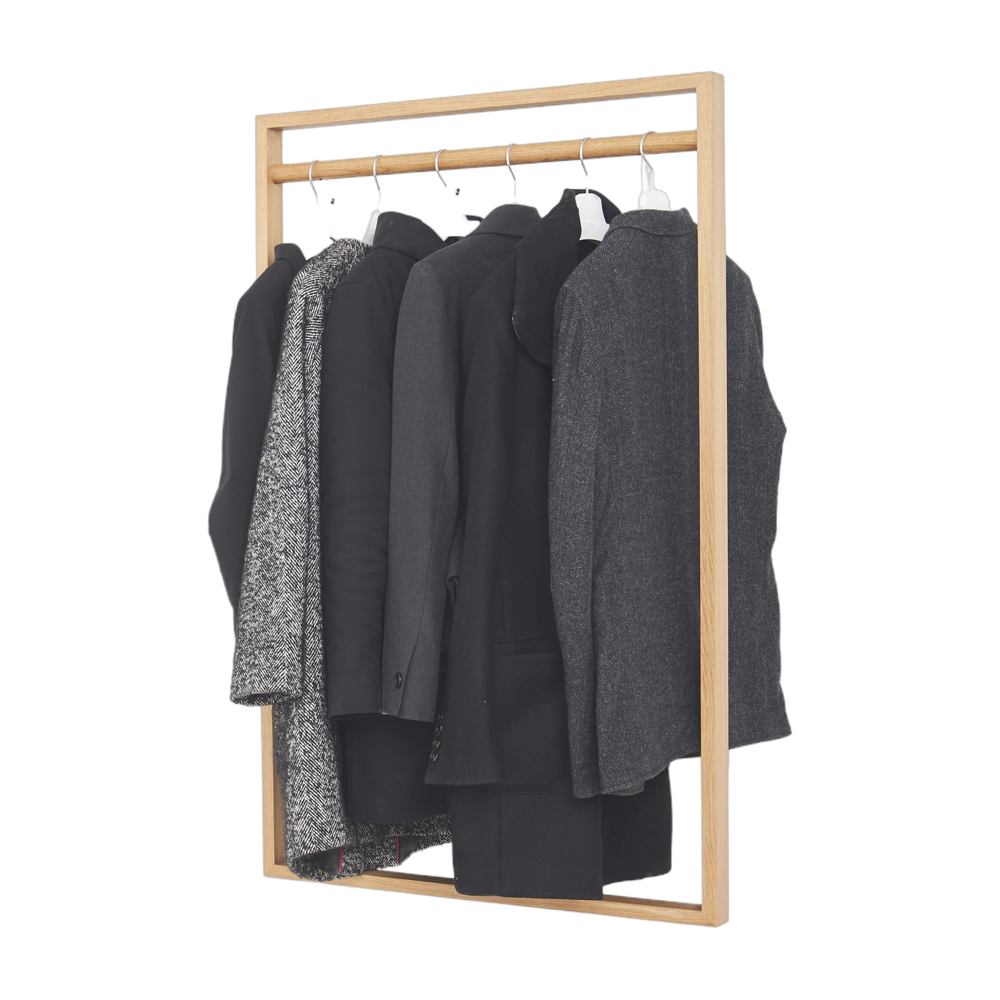 Penderie murale pour vêtements en chêne naturel 74,4x30x126,2cm Gardero-b2 - das kleine b