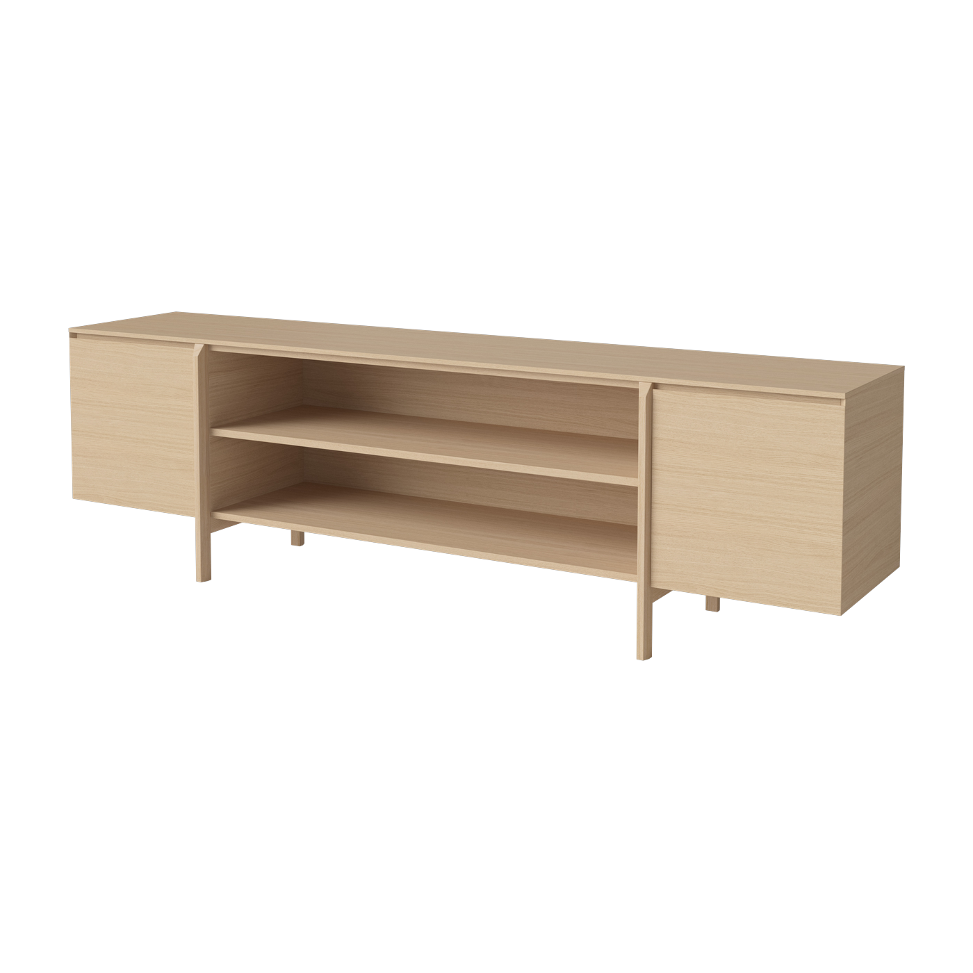 Buffet ouvert en chêne huilé blanchi 240cm Daia - Bolia