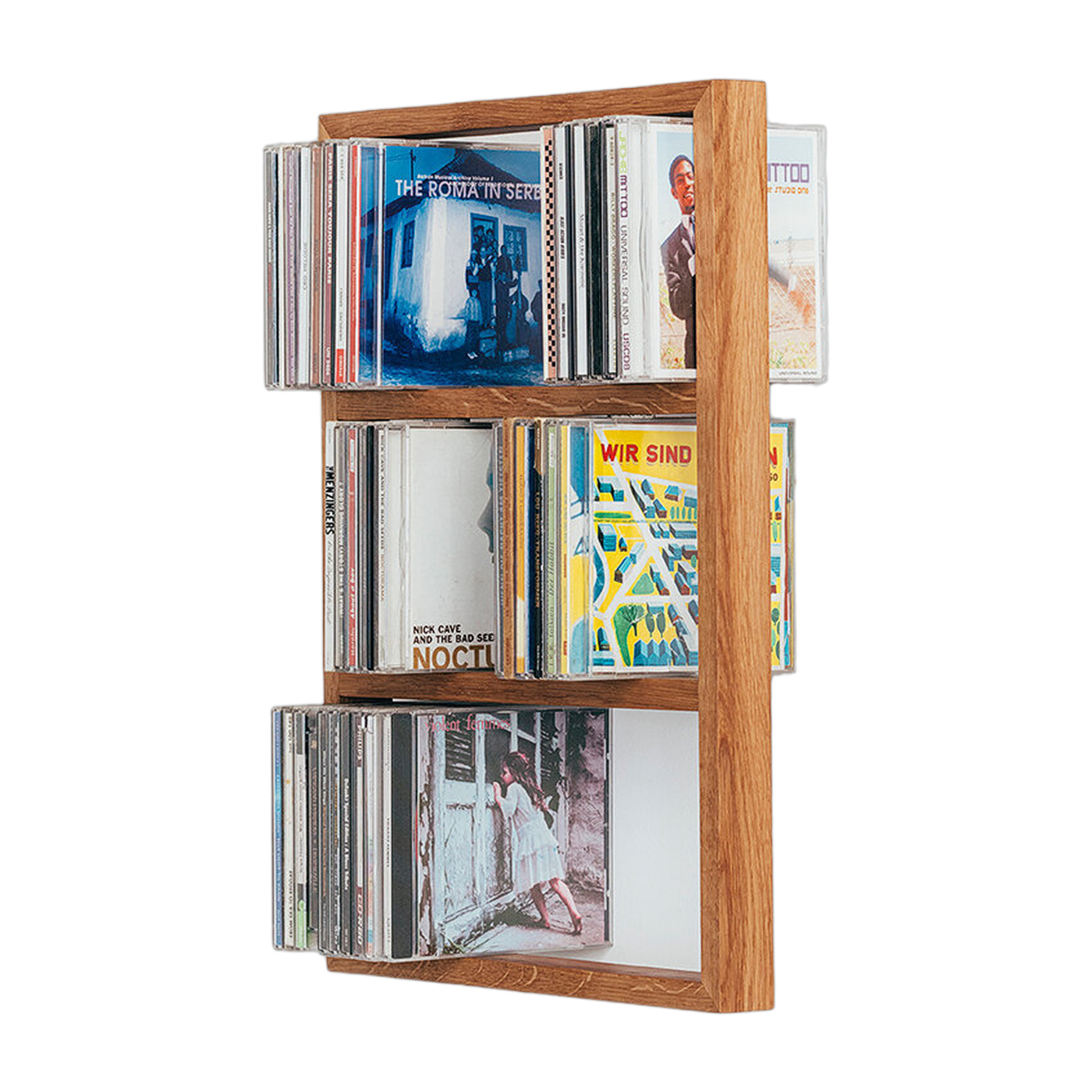Etagère murale pour cd en chêne naturel 32x9,9x40,2cm B-cd kompakt - das kleine b