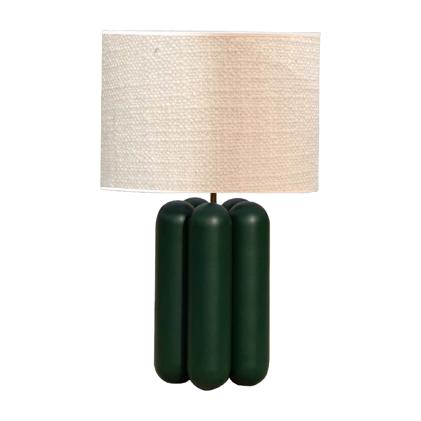 Charlotte Lampada in legno verde con paralume in lana riccioluta 32 cm - Cosin Paris