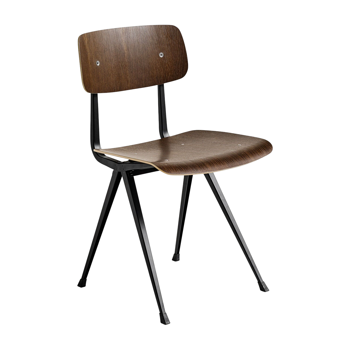 Chaise en acier noir et bois de chêne fumé Result - HAY