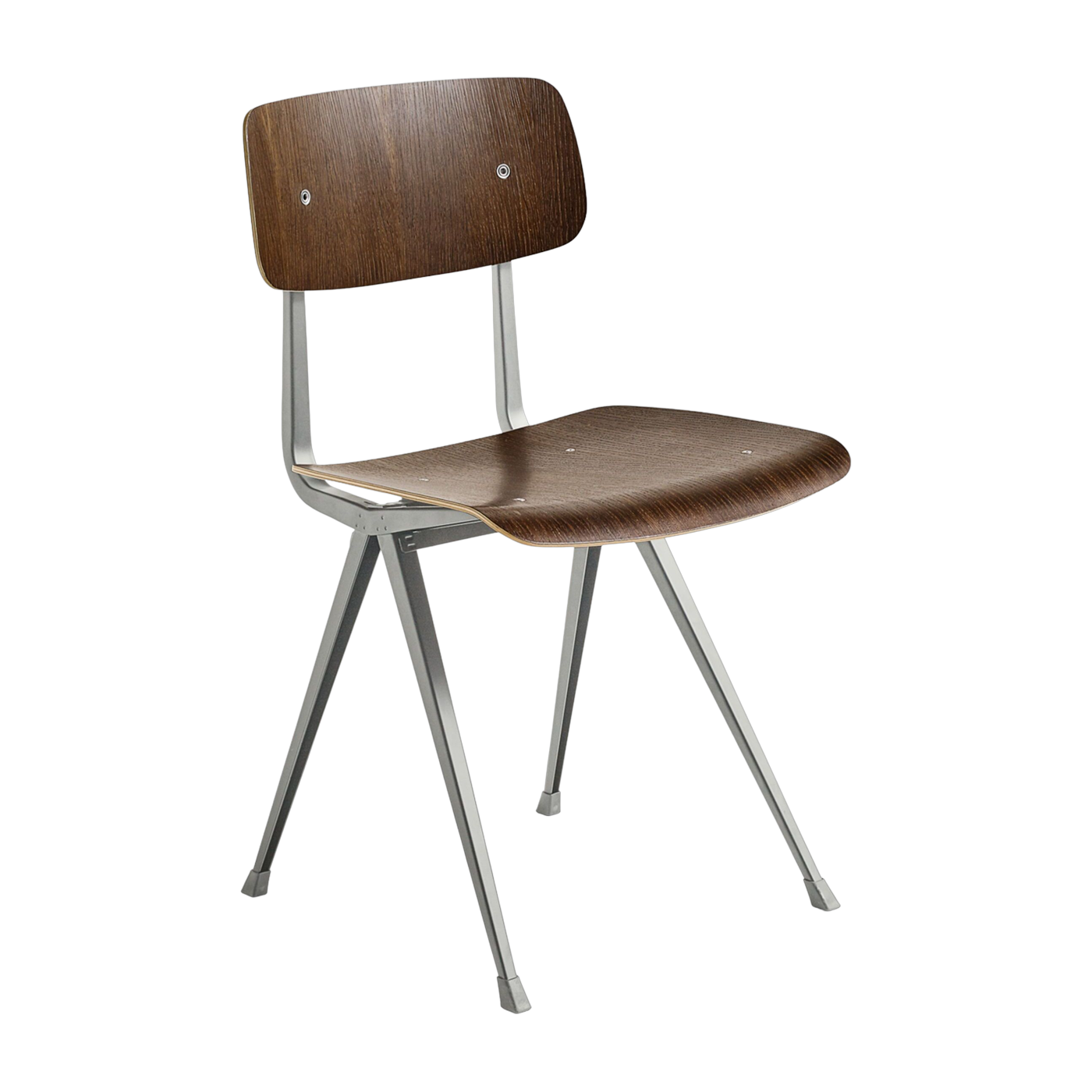 Chaise en acier beige et bois de chêne marron fumé Result - HAY