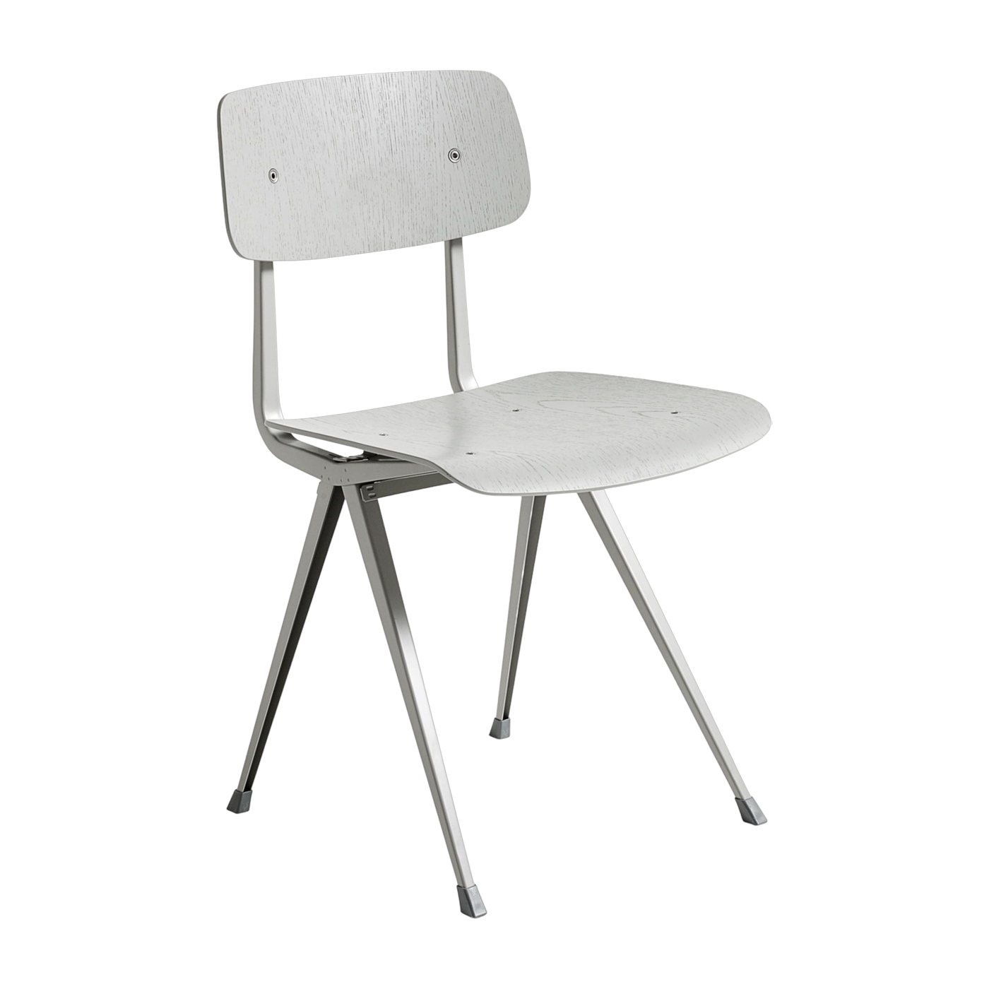 Chaise en acier beige et bois de chêne beige Result - HAY