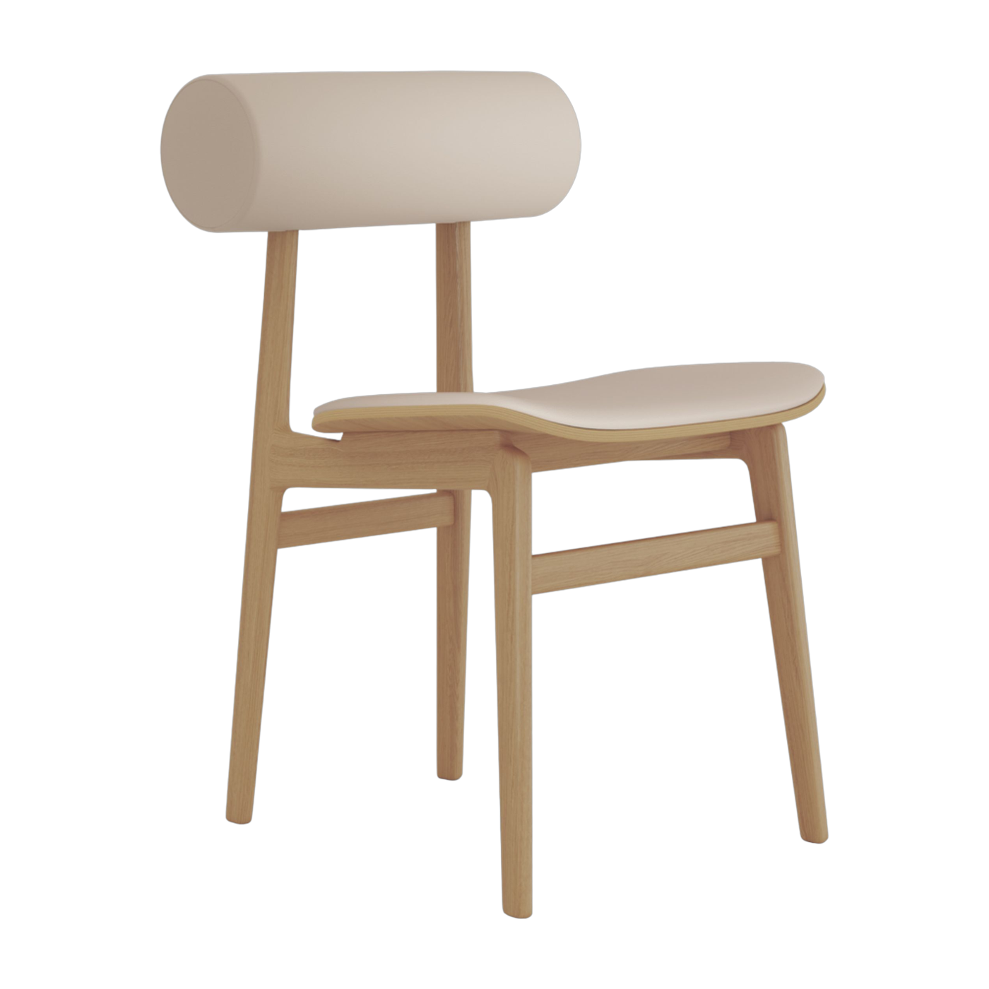 Chaise en chêne naturel et assise en cuir Totem - Norr11