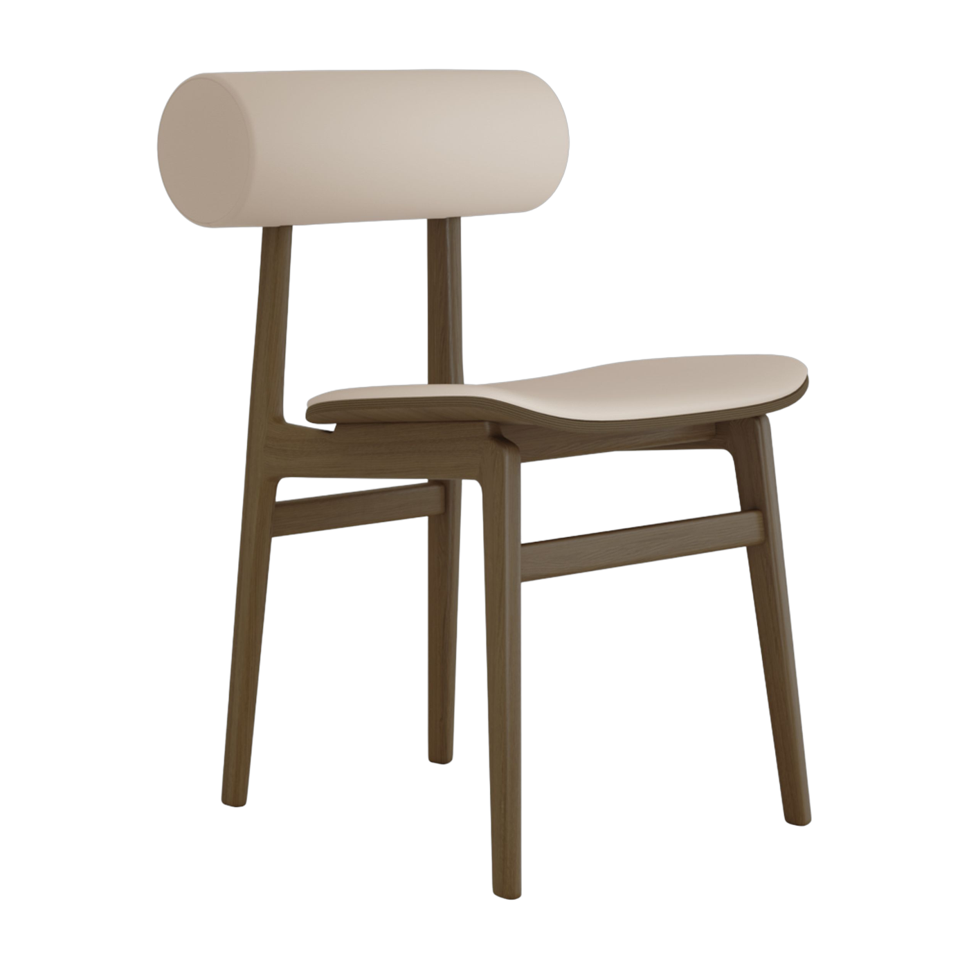 Chaise en chêne fumé clair et assise en cuir Totem - Norr11