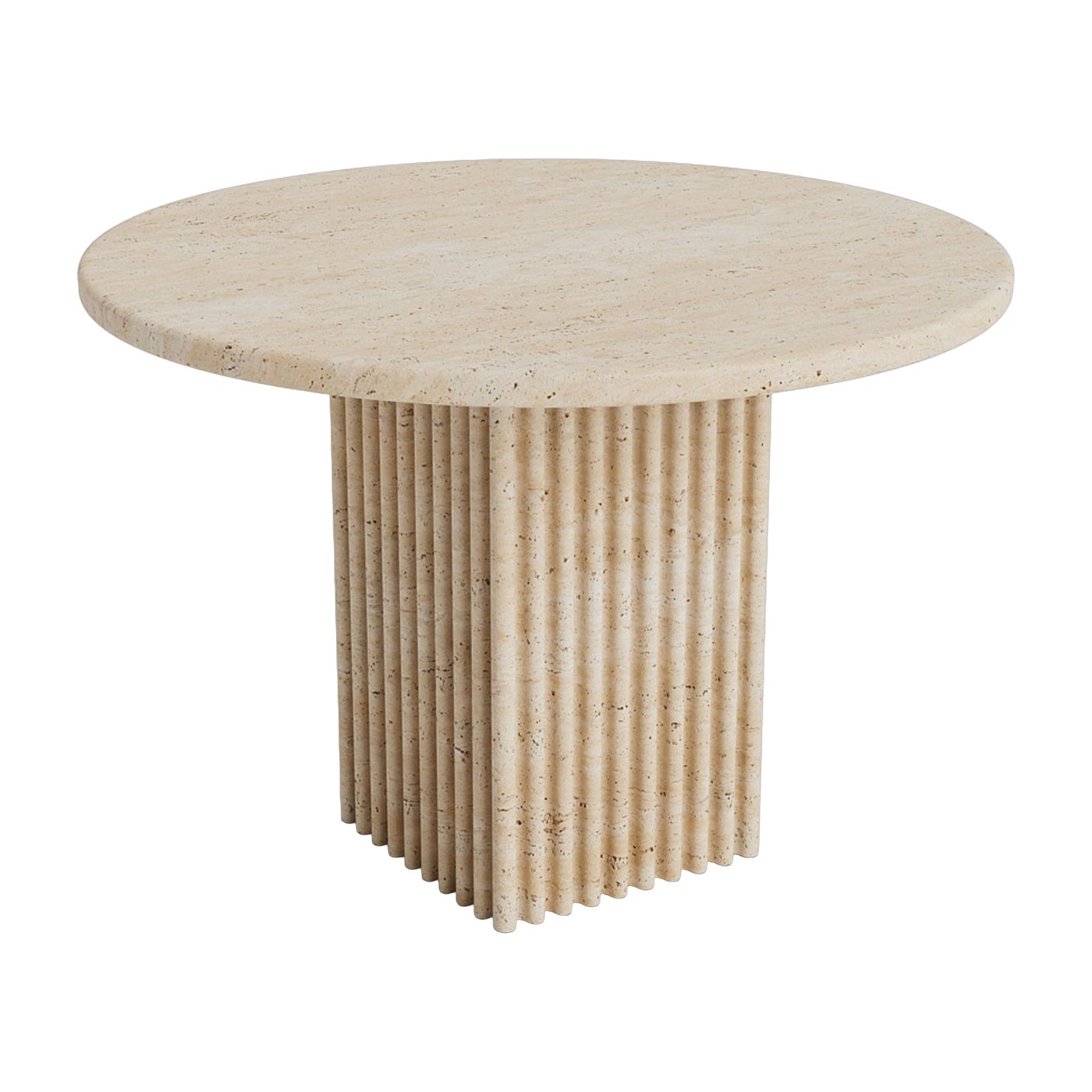 Table basse ronde en travertin beige Soho - Norr11