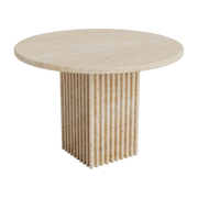 Table basse ronde en travertin beige Soho - Norr11