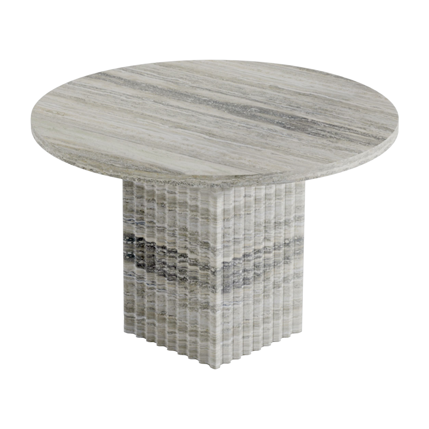Table basse ronde en travertin silver Soho - Norr11