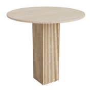ronde beige travertine dining table 80cm Soho - Norr11