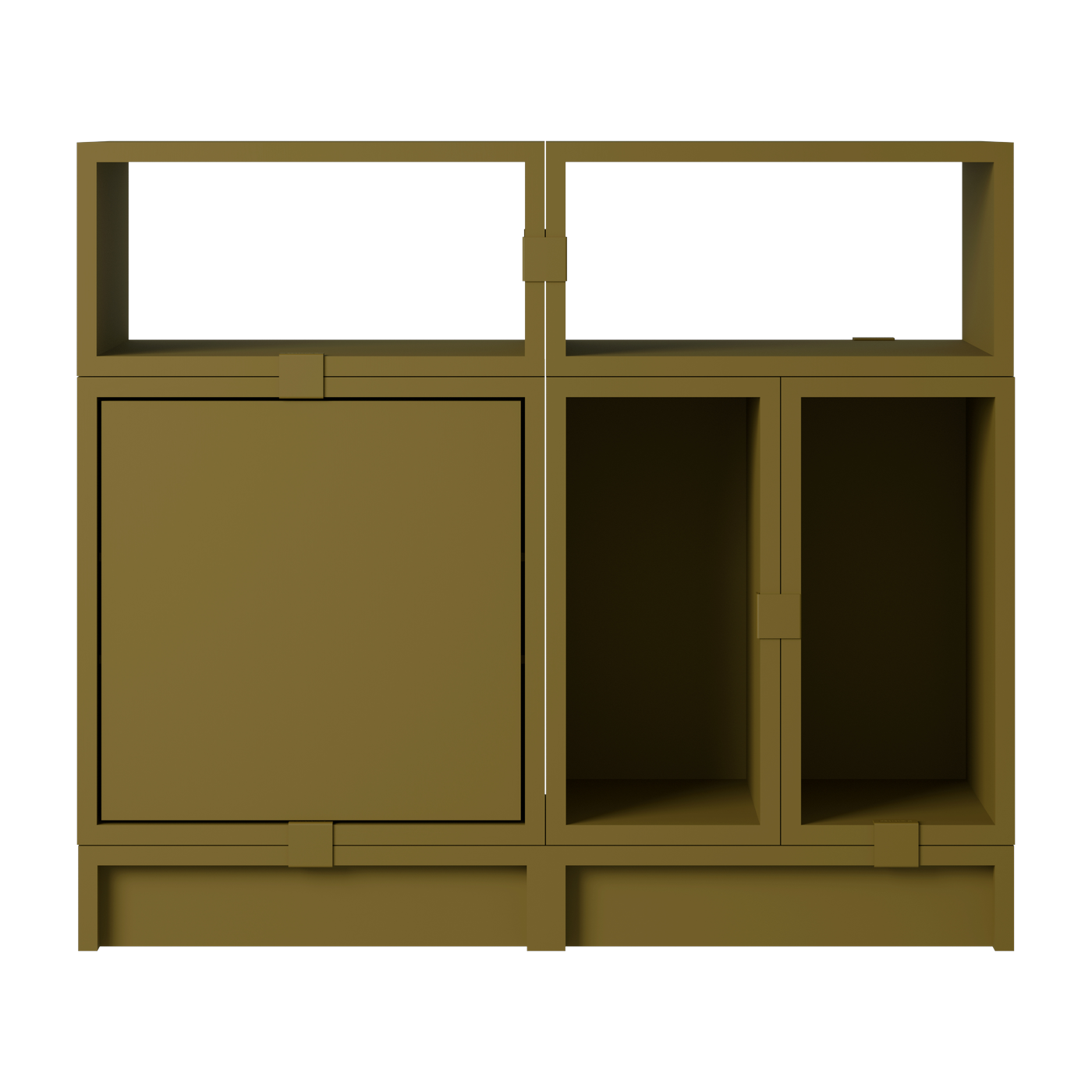 Meuble de rangement en bois mdf marron vert 87x75cm Stacked Configuration 5 - Muuto