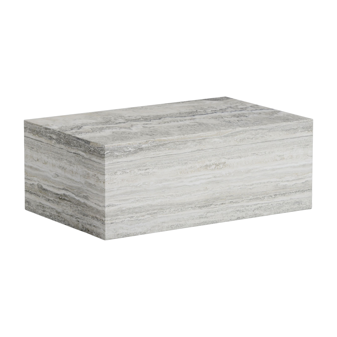 Table basse rectangulaire en travertin beige 80cm Cubism - Norr11