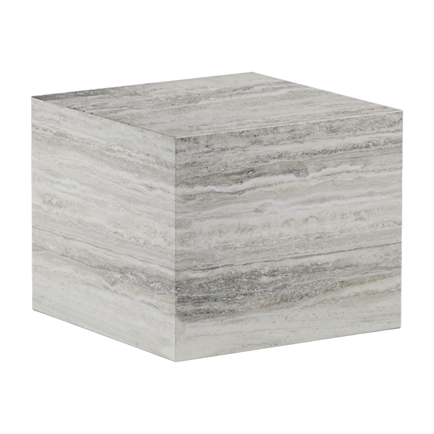 Table basse carrée en travertin argenté 45cm Cubism - Norr11