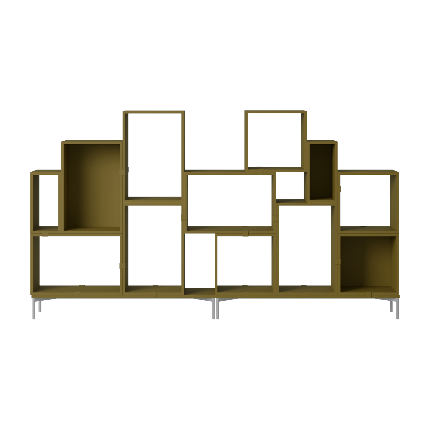 Stacked Libreria in legno mdf marrone-verde 262x148cm Configurazione 3 - Muuto