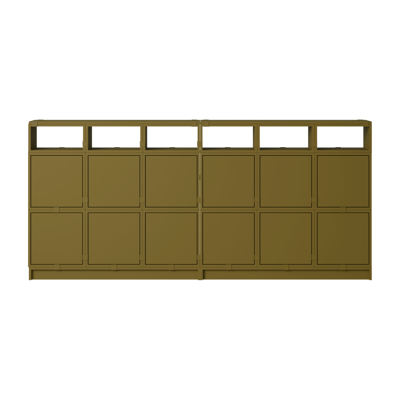 Stacked Credenza in legno mdf marrone-verde 262x121cm Configurazione 1 - Muuto