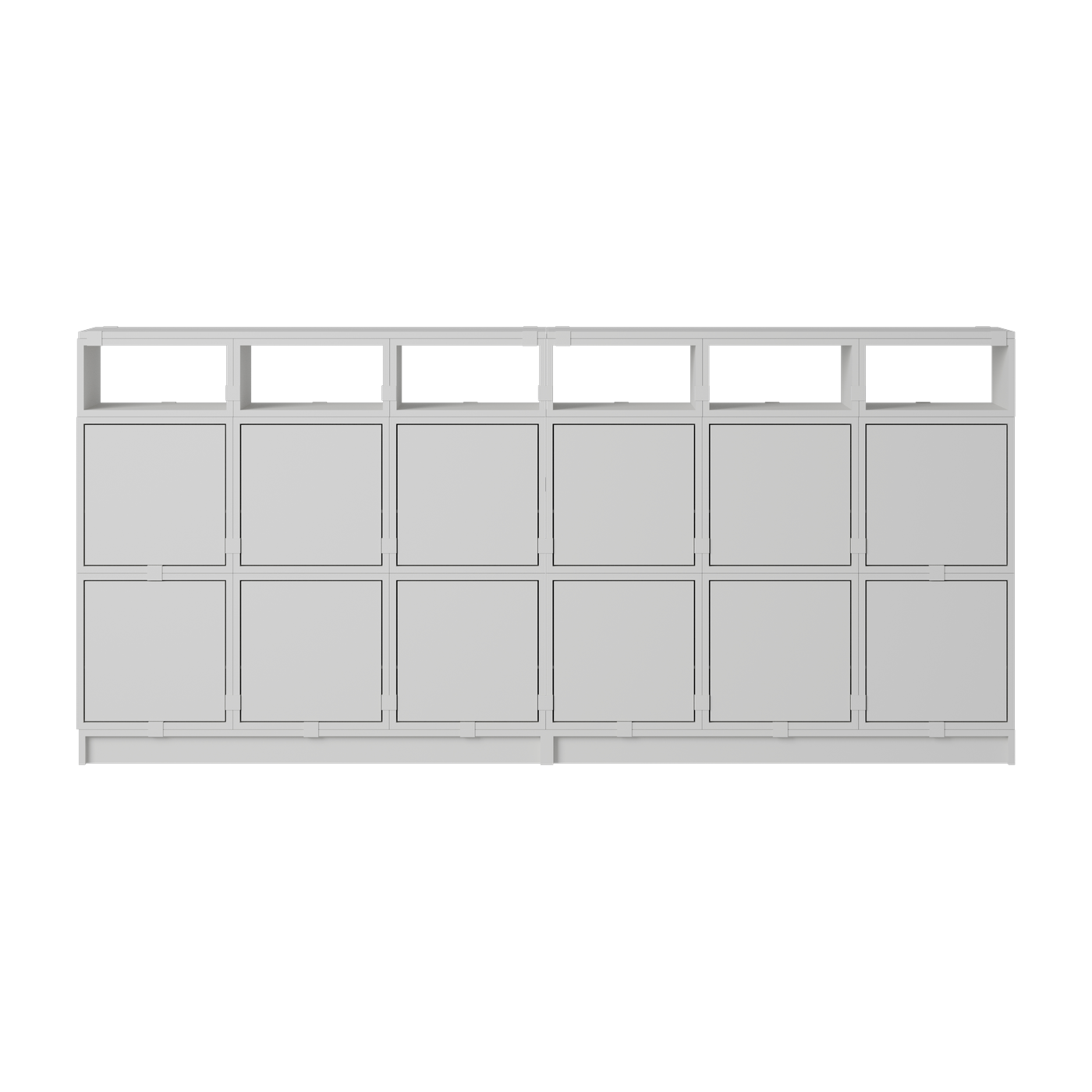Stacked Credenza in legno mdf grigio 262x121cm Configurazione 1 - Muuto