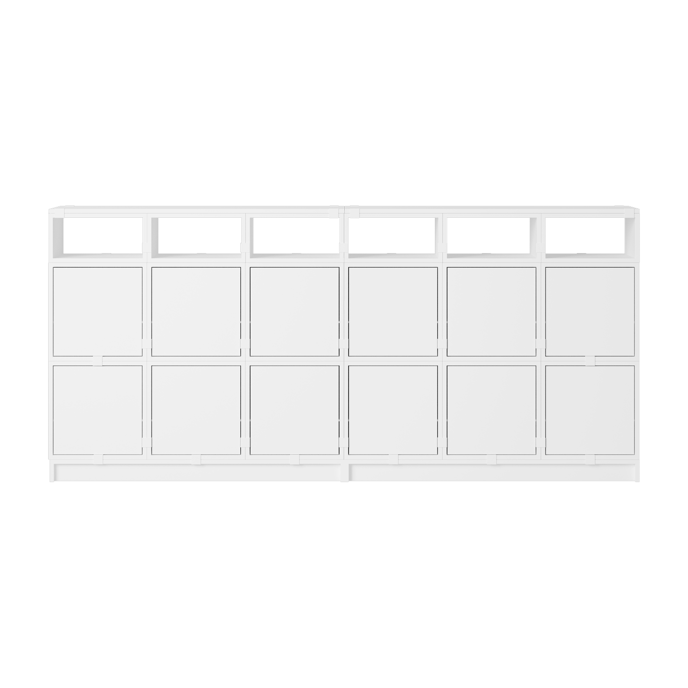 Stacked Madia in legno mdf bianco 262x121cm Configurazione 1 - Muuto