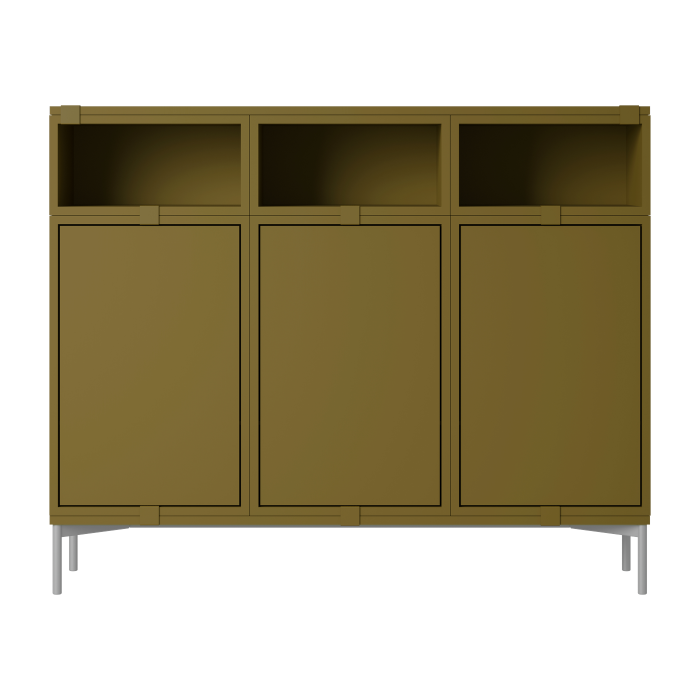 Stacked Credenza in legno mdf marrone verde 131x106cm Configurazione 3 - Muuto