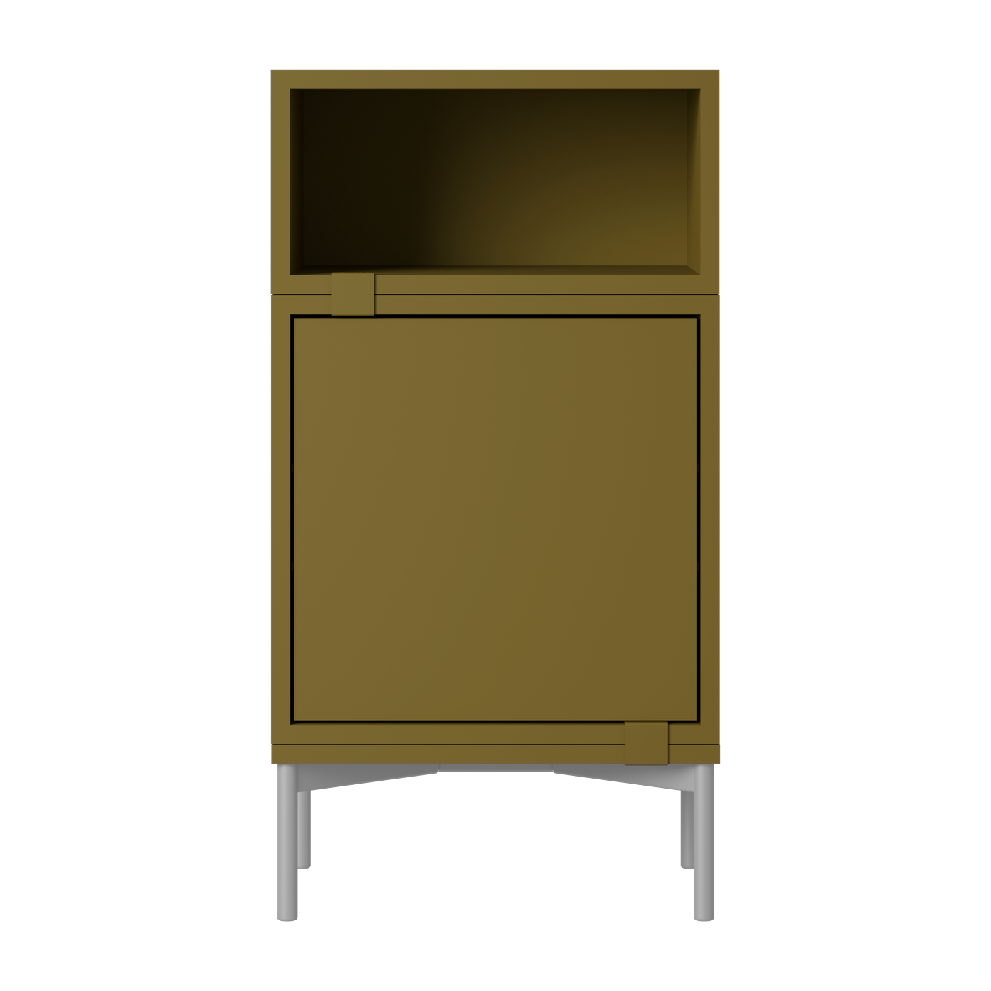 Wooden bedside table mdf brown green 44x83cm Stacked Configuration 2 - Muuto