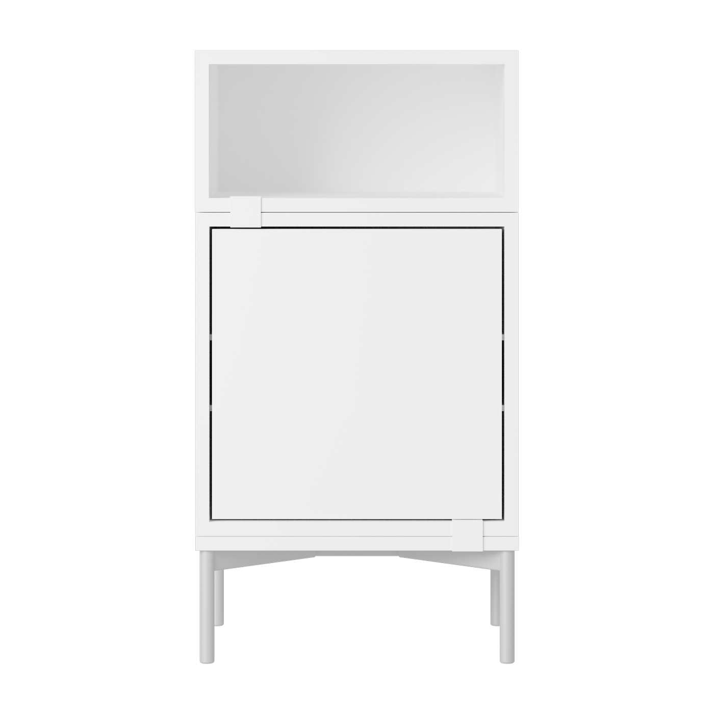 White mdf wood bedside table 44x83cm Stacked Configuration 2 - Muuto