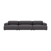 Gerades Sofa mit Vancouver 13 Stoff und schwarzer Esche 326x92cm Connect Modular - - Muuto