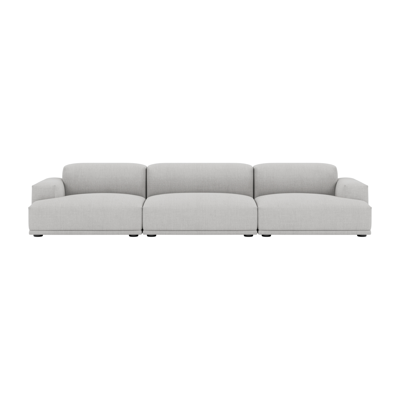 Modular Divano dritto in tessuto remix 123 e frassino nero 326x92 cm Connect - Muuto
