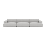 Straight sofa in remix 123 fabric and black ash 326x92cm Connect Modular - Muuto