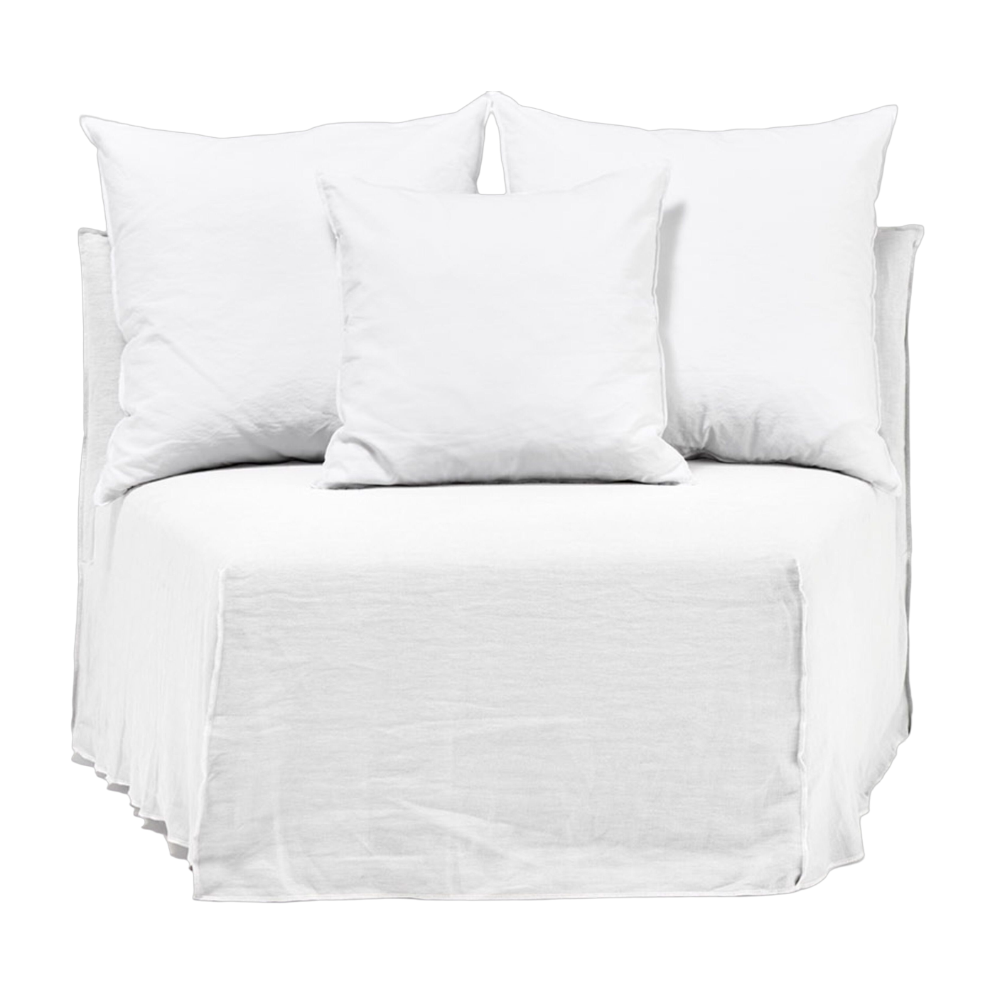 Module arrondi de canapé déhoussable en tissus blanc Ghost 33 - Gervasoni