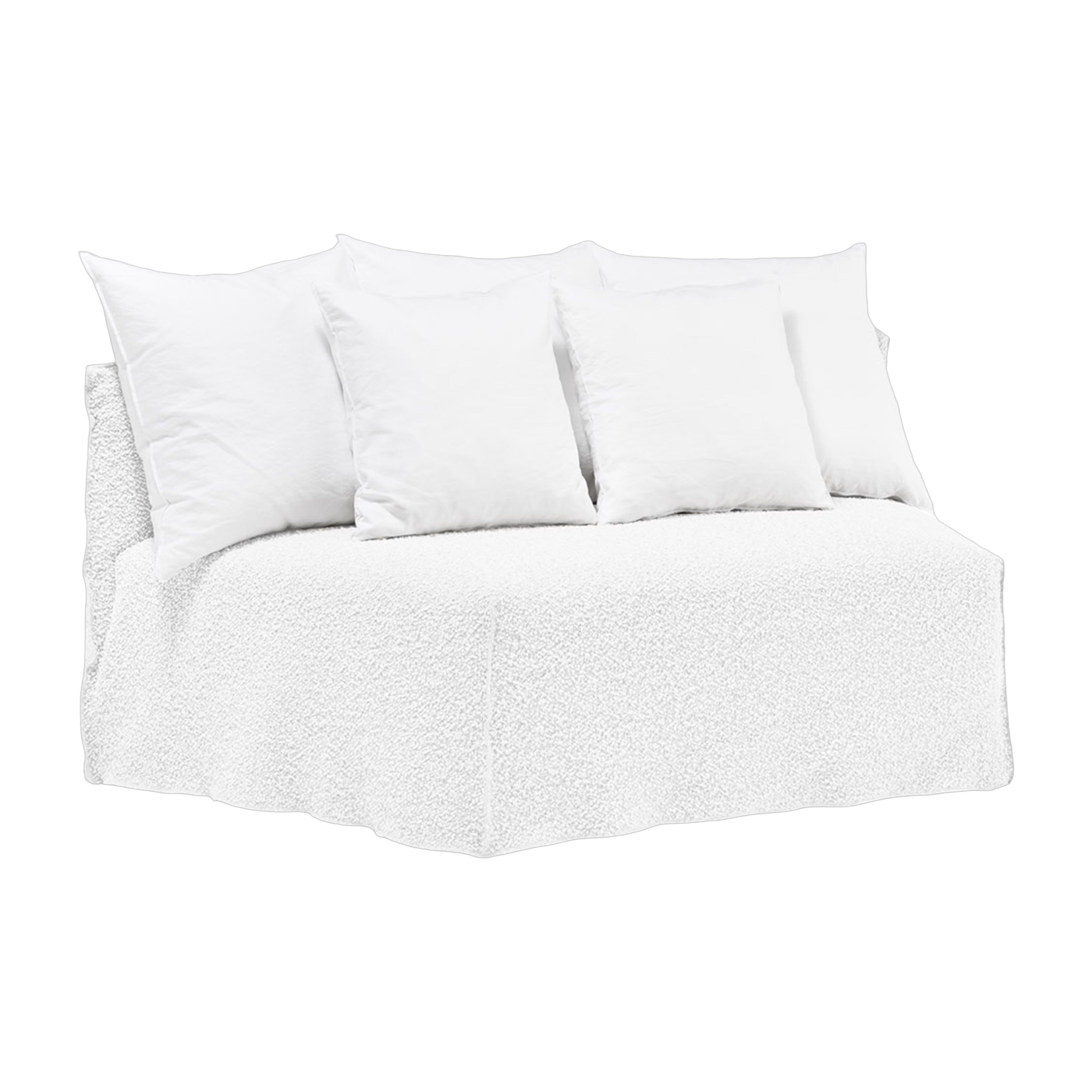 Module arrondi de canapé déhoussable en tissus lino bianco Ghost 34 - Gervasoni