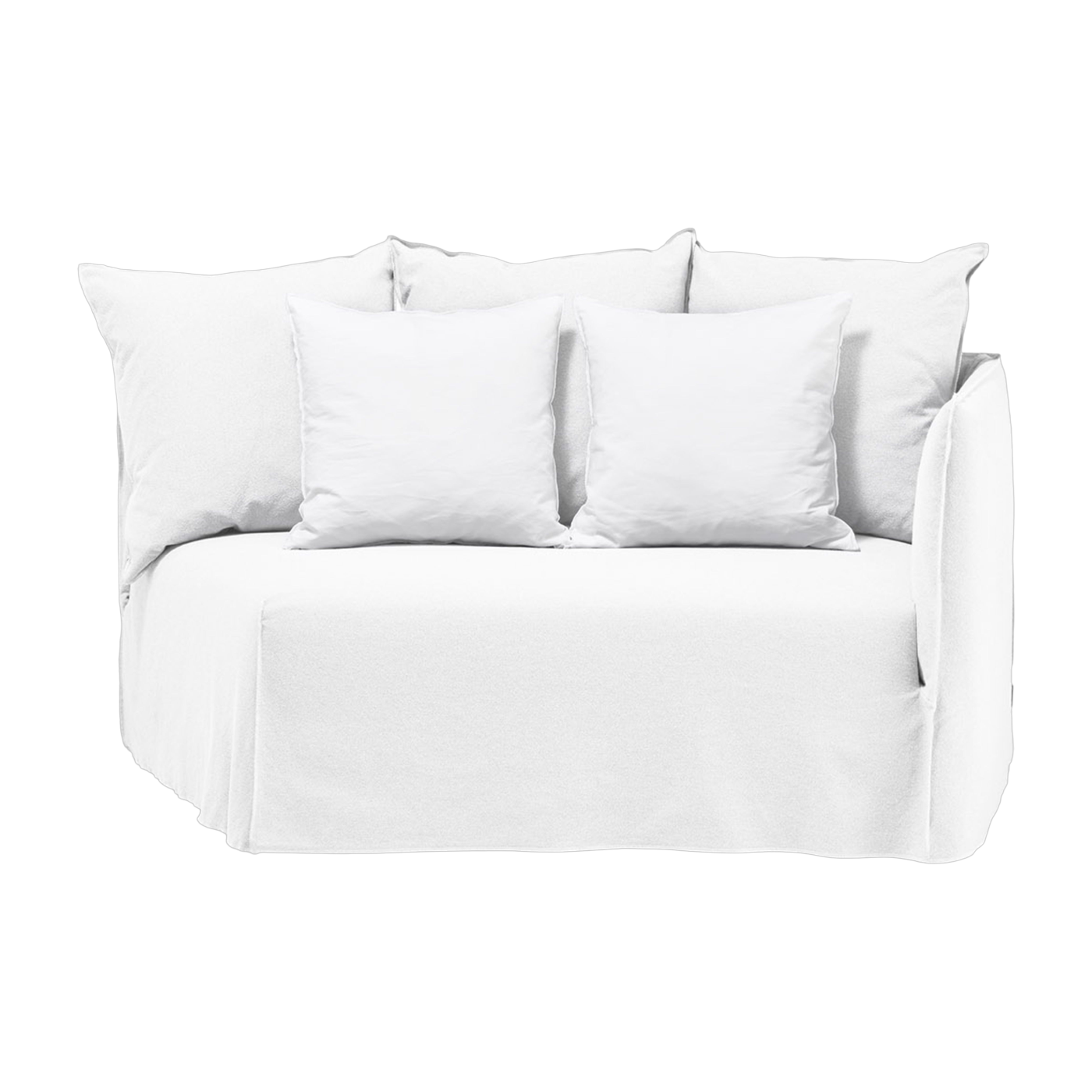 Module arrondi droit de canapé déhoussable en tissus lino bianco Ghost 35 - Gervasoni