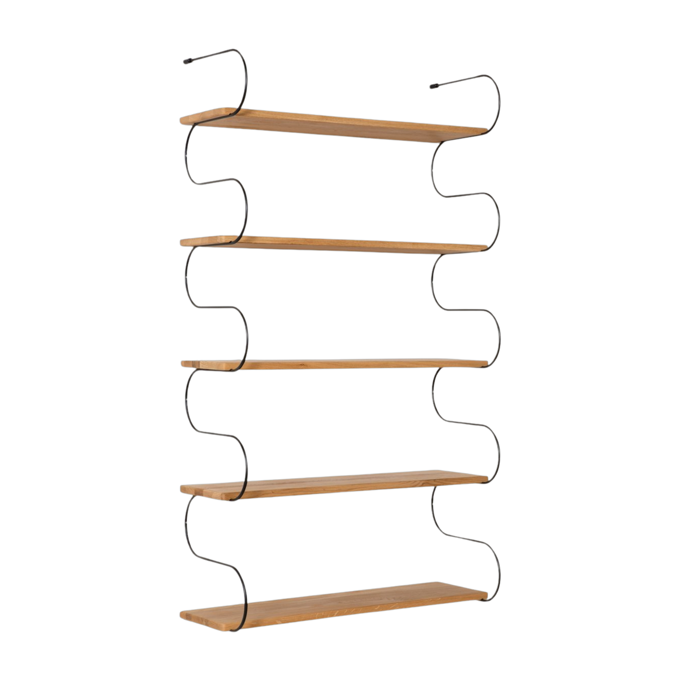 Étagère murale en chêne et métal noir 145x80cm Onda - Schneid Studio