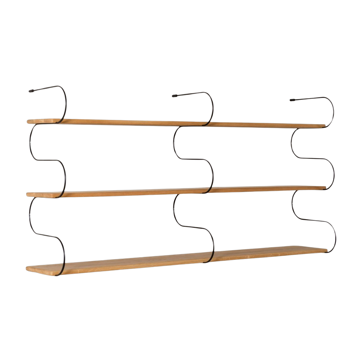 Étagère murale en chêne et métal noir 160x80cm Onda - Schneid Studio