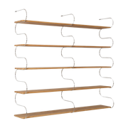 Étagère murale en chêne et métal chromé 160x145cm Onda - Schneid Studio