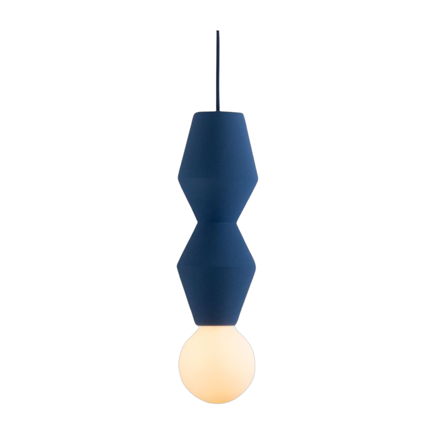 Ceramic pendant light lapis blue 10. 5x26. 5cm Stucco no2 - Schneid Studio